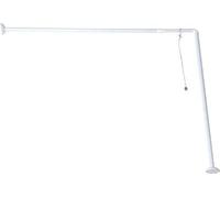Tendance Barre de rideau de douche coudée blanche Aluminium 180x1,9x1,9 cm