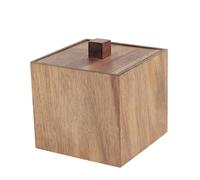 Tendance - Boite à Coton - Acacia - Salle de Bain - Accessoire Salle de Bain à Poser