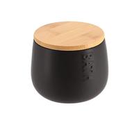 Tendance - Boite a Coton Dolomite Ronde Bath - Noir/Bambou