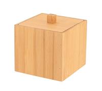 Tendance - Boite à Coton en Bambou - Bambou - Salle de Bain - Accessoire Salle de Bain à Poser