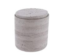 TENDANCE - Boite à Coton en Polyrésine Effet Béton - Gris - Salle de Bain - Accessoire Salle de Bain à Poser