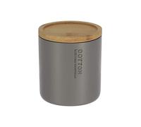 TENDANCE Boite à Coton et Cotons-tiges Grise avec Couvercle en Bambou