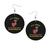 Tendance Boucle d'oreille 7e groupe des forces spéciales de l'armée américaine (retraité) Leather Earrings Lightweight Boucle d'oreille en cuir pour Decorations Fête Femmes