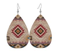 Tendance Boucle D'Oreille Amérindien Du Sud-Ouest, Style Aztèque Boucles D'Oreille Pendantes Légères Boucle D'Oreille En Cuir Pour Decorations Fête Femmes