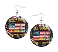 Tendance Boucle d'oreille Ancien combattant des forces spéciales de l'armée américaine au Vietnam Leather Earrings Lightweight Boucle d'oreille en cuir pour Fête Filles Femmes