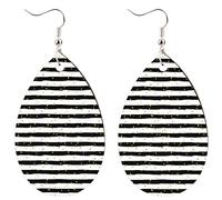 Tendance Boucle d'oreille Confetti Stripe à pois dorés Leather Earrings Impression Boucle d'oreilles pendantes en cuir pour Femmes Filles Fête