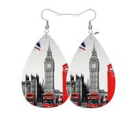 Tendance Boucle D'Oreille En Cuir Femme De Rue Londonienne, Architecture Britannique Rétro, Big Ben Boucles D'Oreilles Femme Légères Boucle D'Oreille Pour Decorations Fête Fête