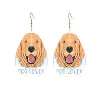 Tendance Boucle d'oreille Golden Retriever, amoureux des chiens Leather Earrings Confortables Boucle d'oreille en cuir pour Decorations Fête Filles