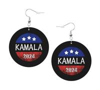 Tendance Boucle d'oreille Kamala Harris, candidate à la présidence en 2024 Leather Earrings Confortables Boucle d'oreille en cuir pour Filles Femmes Fête