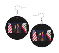 Tendance Boucle d'oreille Kamala Harris et Michelle Obama pour l'Amérique Boucles d'oreilles femme Confortables Boucle d'oreille en cuir pour Fête Decorations Filles