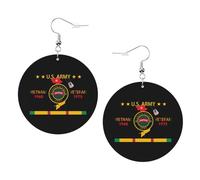 Tendance Boucle d'oreille Sapeur de l'armée américaine, vétéran du Vietnam Leather Earrings Lightweight Boucle d'oreille en cuir pour Filles Femmes Fête
