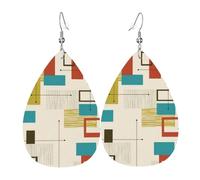 Tendance Boucle D'Oreilles Pendantes En Cuir Art Moderne Du Milieu Du Xxe Siècle Boucles D'Oreilles Femme Confortables Boucle D'Oreille En Cuir Pour Decorations Fête Fête