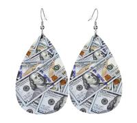 Tendance Boucle D'Oreilles Pendantes En Cuir Billets De Cent Dollars Boucles D'Oreille Pendantes Rétro Boucle D'Oreille En Cuir Pour Decorations Fête Femmes