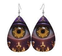 Tendance Boucle D'Oreilles Pendantes En Cuir Christianisme Mystique, Ésotérisme, Art De L'Œil Qui Voit Tout Leather Earrings Légères Boucle D'Oreille En Cuir Pour Fête Femmes Fête