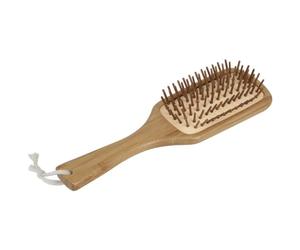 Tendance - Brosse a cheveux plate forme carree - bambou