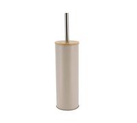 TENDANCE Brosse WC avec Support en métal Taupe et Couvercle Bambou