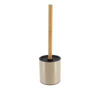 TENDANCE Brosse WC avec Support en métal Taupe et Manche en Bambou