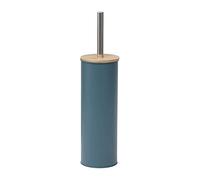 TENDANCE Brosse WC avec Support en métal Vert impérial et Couvercle Bambou
