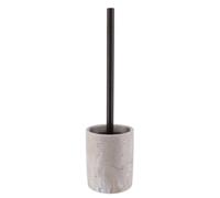 TENDANCE Brosse WC avec Support Naturel Aspect Travertin et Manche en Acier Inoxydable