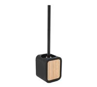 Tendance - Brosse wc carre rubber + abs et bambou - noir