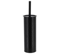 Tendance - Brosse WC en métal avec effet martelé - Noir