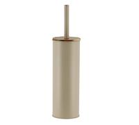 TENDANCE - Brosse WC Metal/Acacia Couvercle - Beige/Acacia