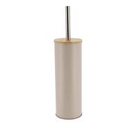 TENDANCE Brosse WC avec Support en métal Taupe et Couvercle Bambou