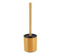 TENDANCE Brosse WC avec Support en métal Jaune Moutarde et Manche en Bambou