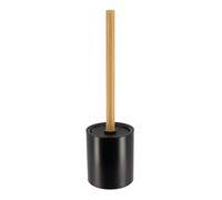 TENDANCE Brosse WC avec Support en métal Noir et Manche en Bambou