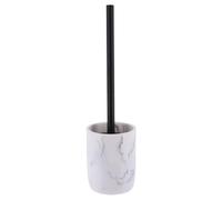 TENDANCE Brosse WC avec Support en résine Aspect marbre Blanc