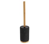 TENDANCE - Brosse WC polyresine Ronde Effet Maille et Tige Bambou - Noir