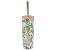 TENDANCE - Brosse WC PS Imprimee avec Couvercle Bambou - Jardin d Hiver