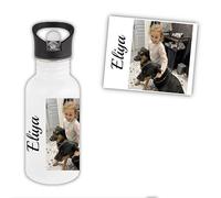 Tendance Cadeau Gourde personnalisée enfant 500mL - Modèle avec photo et prénom - Aluminium, acier inoxydable ou isotherme - Léger, anti-fuite, école, sport, sortie
