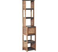 TENDANCE - Colonne de Rangement Acacia et MDF 1 Porte - Element