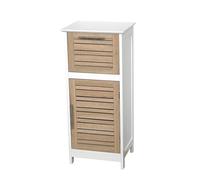 Tendance Colonne Meuble bas de salle de bain - 1 porte et 1 tiroir - Aspect Chêne vieilli