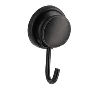 Tendance - Crochet Aluminium sur Ventouse - Noir - Salle de Bain - Accessoire Utilitaire