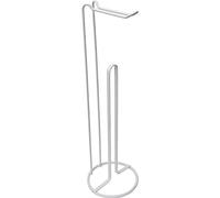 Dérouleur Papier Toilette WC avec réserve en métal Blanc H 54 cm - TENDANCE