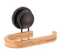 Tendance - Derouleur papier wc bambou sur ventouse - noir/bambou