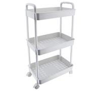 Tendance - Desserte pp sur roulettes 3 paniers - blanc