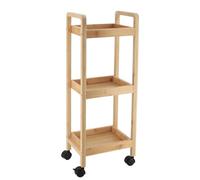 Tendance - Desserte sur roulettes 3 etageres bambou/mdf - bambou