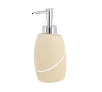 TENDANCE - Distributeur a Savon Arrondi polyresine Effet Pierre 240 ML - Naturel
