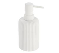 Distributeur à Savon ou Lotion en résine striée Blanc Mat 230 ML - TENDANCE