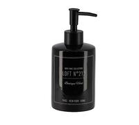Tendance - Distributeur à Savon Dolomite Rond Imprimé 320 ML - Néo Rétro Noir - Salle de Bain - Accessoire Salle de Bain à Poser