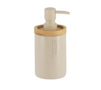 TENDANCE Distributeur à Savon ou Lotion en résine Beige et Bambou 280 ML
