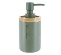 Tendance - Distributeur à Savon Polyrésine 280 ML - Kaki/Bambou - Salle de Bain - Accessoire Salle de Bain à Poser