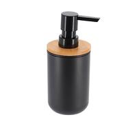 Tendance - Distributeur a savon ps/bambou 300 ml - noir/bambou