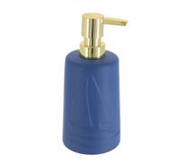 Tendance Distributeur de savon rond en grès avec décor bateau 430 ml - Bleu marine