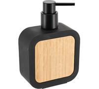 TENDANCE | Distributeur de savon - Tempesti - Noir mat - En bambou naturel - Accessoires de salle de bains modernes