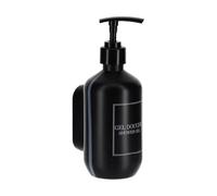 Tendance - Distributeur pour gel douche plastique 380 ml avec support mural a fixer ou 3m - noir