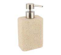 TENDANCE - Distributeur Savon polyresine rectangulaire Effet Sable 360 ML - Naturel